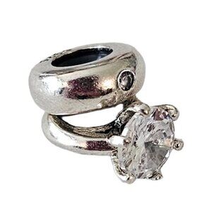 Sterling Silver Engagement Wedding Ring Slide Bead Charm L77